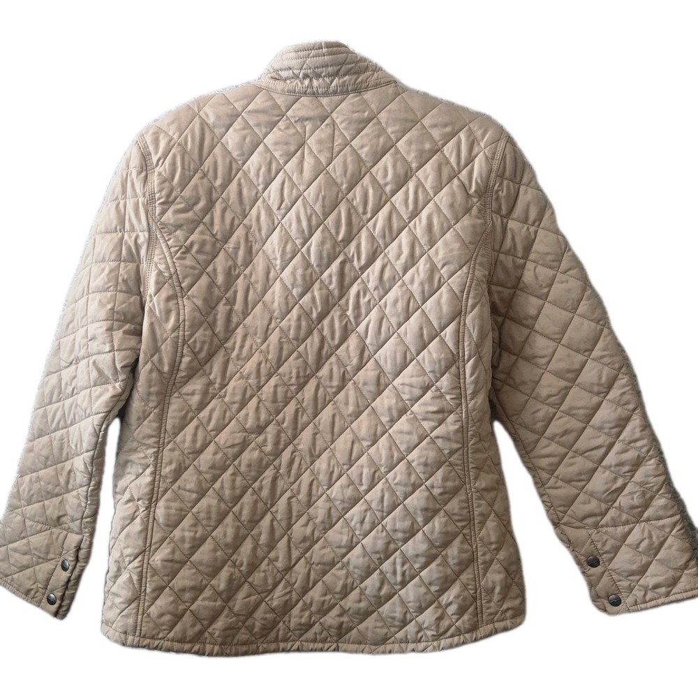 Carhartt For Women Quilted Jacket Beige Tan L Large Snap Front Plaid Lined... - Picture 6 of 12